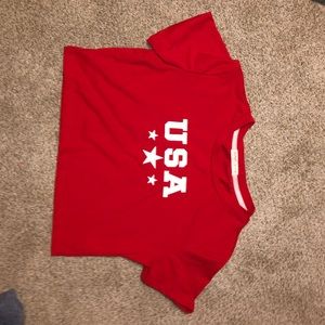 red USA crop t-shirt